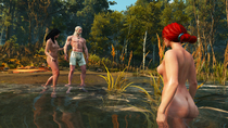 3D Geralt_of_Rivia The_Witcher Triss_Merigold XPS Yennefer // 1280x720 // 1.5MB // png