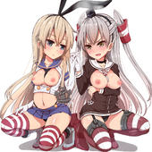 Amatsukaze Kantai_Collection Shimakaze // 1500x1500 // 1.7MB // jpg