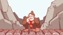 Animated Dixie_Kong Donkey_Kong Donkey_Kong_(Game) Tiny_Kong diives // 1280x720 // 2.3MB // gif