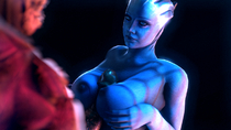 3D Asari Liara_T'Soni Mass_Effect Slendistry Source_Filmmaker Wrex // 1280x720 // 1.2MB // png