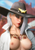 3D Ashe_(Overwatch) Overwatch zOh // 1365x1920 // 2.3MB // png