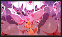 Meowth_(Pokémon) Pokemon Purugly_(Pokémon) sunibee // 2550x1530 // 2.9MB // jpg