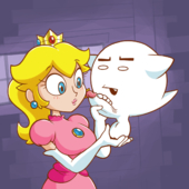 Boo Princess_Peach Super_Mario_Bros misconawry // 1200x1200 // 628.5KB // png