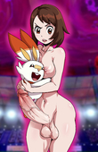 Gloria_(Pokemon) Kyoffie12 Pokemon Pokemon_Sword_and_Shield Scorbunny_(Pokemon) // 3300x5100 // 837.6KB // jpg