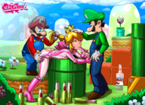Animated Luigi Mario Princess_Peach Super_Mario_Bros // 718x521 // 3.4MB // gif