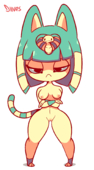 Animal_Crossing Animated Ankha diives // 1000x1800 // 473.8KB // gif