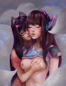 Ahri Crossover D.Va League_of_Legends Overwatch // 2667x3476 // 1000.3KB // jpg