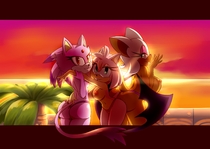 Amy_Rose Blaze_The_Cat Rouge_The_Bat Sonic_(Series) blu3chika // 3000x2123 // 394.1KB // jpg