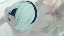 3D Android_2B Animated Blender Nier Nier_Automata midnightsfm // 1920x1080 // 1.4MB // webm