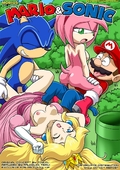 Amy_Rose Mario Mobius_Unleashed Princess_Peach Sonic_(Series) Sonic_The_Hedgehog // 919x1300 // 529.4KB // jpg