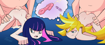 Panty Panty_and_Stocking_with_Garterbelt Stocking Throat_(Artist) // 1852x800 // 692.9KB // jpg