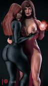3D Avengers Black_Widow_(Natasha_Romanova) Cga3d Marvel_Comics Scarlet_Witch // 900x1600 // 435.3KB // jpg