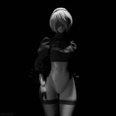 3D Android_2B Animated Blender Nier Nier_Automata Sound comandorekinsfm // 1000x1000 // 19.6MB // webm