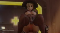 3D Animated Blender Mercy Overwatch darkhole // 1920x1080 // 5.9MB // mp4