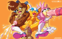 Adventures_of_Sonic_the_Hedgehog Amy_Rose Rouge_The_Bat Sakusakupanic Sally_Acorn // 2000x1285 // 459.1KB // jpg