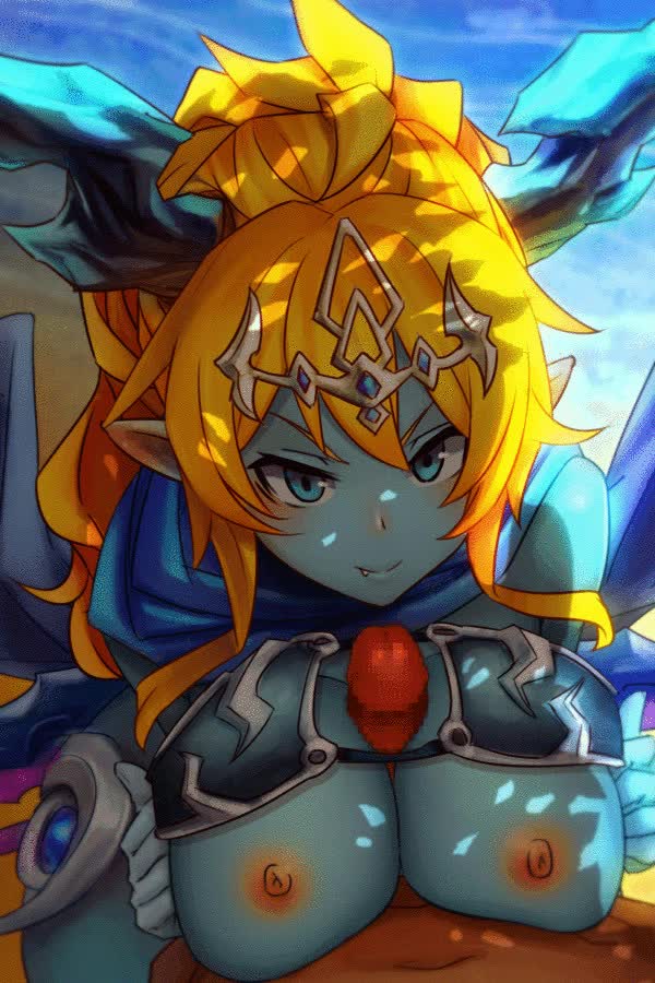Animated Puzzle_and_Dragons Water_Queen_Hera-Is // 600x900 // 1.6MB // webm