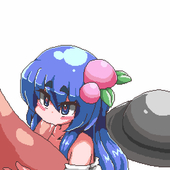 Animated Tenshi_Hinanawi Touhou_Project // 506x506 // 1.8MB // gif