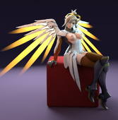 3D Blender Mercy Overwatch // 998x1017 // 628.0KB // png