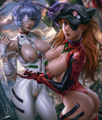 Asuka_Langley_Soryu Logan_Cure Neon_Genesis_Evangelion Rei_Ayanami // 3532x4167 // 1.1MB // jpg