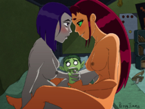 Beast_Boy PervyJimmy Raven Starfire Teen_Titans // 1200x900 // 1.2MB // png