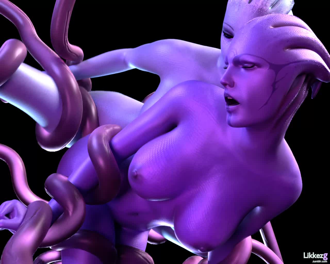 3D Animated Aria_T'Loak Asari Blender Liara_T'Soni Mass_Effect Sound Tentacle likkezg tentacles // 1280x1024 // 8.0MB // webm