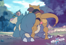 Abra_(Pokémon) Animated Nidoqueen_(Pokémon) Pokemon interxpecial // 600x413 // 596.5KB // gif