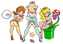 Princess_Daisy Princess_Peach Princess_Rosalina Super_Mario_Bros jiveguru // 1700x1208 // 823.8KB // png