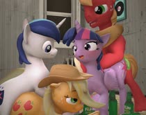 3D Animated Applejack Big_Macintosh My_Little_Pony_Friendship_Is_Magic Shining_Armor Source_Filmmaker Twilight_Sparkle fishimira // 908x720 // 3.3MB // webm