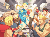 Balrog Cammy_White Dudley Guile Karin_Kanzuki Ken_Masters Ryu Sakura_Kasugano Street_Fighter Vega Zangief // 1361x1000 // 1.1MB // jpg