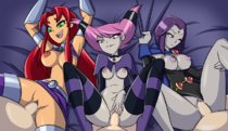 DC_Comics DankoDeadZone Jinx_(Teen_Titans) Raven Starfire Teen_Titans // 1280x735 // 816.0KB // png