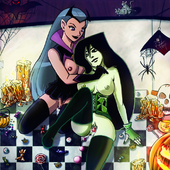 Ben_10 Charmcaster Crossover Disney_(series) Kakurin Kim_Possible_(Series) Shego halloween // 700x700 // 485.2KB // jpg