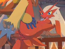 Animated Blaziken_(Pokémon) Infernape_(Pokémon) Pokemon mrploxy // 1076x807 // 2.5MB // gif