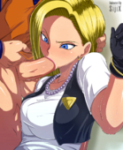 Android_18 Animated Dragon_Ball_Z Krillin Raburebo Sijix slappyfrog // 900x1100 // 8.2MB // gif