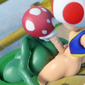 3D Animated Piranha_Plant Super_Mario_Bros Toad chickenstrangler69 // 1920x1920, 5.6s // 2.9MB // mp4