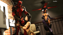 Batman_(Series) Crossover DC_Comics Deadbolt Deadpool Deadpool_(Comics) Marvel_Comics Psylocke Wonder_Woman X-Men // 3840x2160 // 7.9MB // png