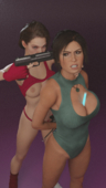 Blender Jill_Valentine Lara_Croft Resident_Evil Resident_Evil_3_Remake Tomb_Raider kasumi123 // 1080x1920 // 4.1MB // png