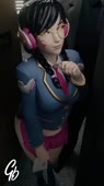 3D Animated Blender D.Va Overwatch Sound generalbutch // 720x1280 // 33.9MB // webm