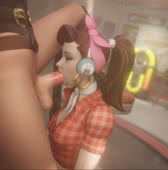 3D Animated Ashe_(Overwatch) Blender D.Va Overwatch Sound evilaudio // 1068x1080 // 6.5MB // webm