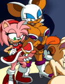 Amy_Rose Animated Dboy Rouge_The_Bat Vanilla_the_Rabbit // 550x712 // 1.2MB // gif