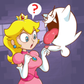 Boo Princess_Peach Super_Mario_Bros misconawry // 1200x1200 // 679.2KB // png