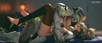 3D Blender Genji Mercy Overwatch Velocihaxor // 4096x1743 // 1.0MB // jpg