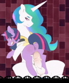 Animated My_Little_Pony_Friendship_Is_Magic Princess_Celestia Twilight_Sparkle antelon // 372x450 // 1.9MB // gif