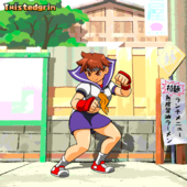 Animated Sakura_Kasugano Street_Fighter TwistedGrim // 1920x1920 // 3.1MB // gif
