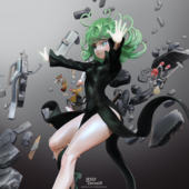 One_Punch_Man Tatsumaki leslyzerosix // 3000x3000 // 8.8MB // png