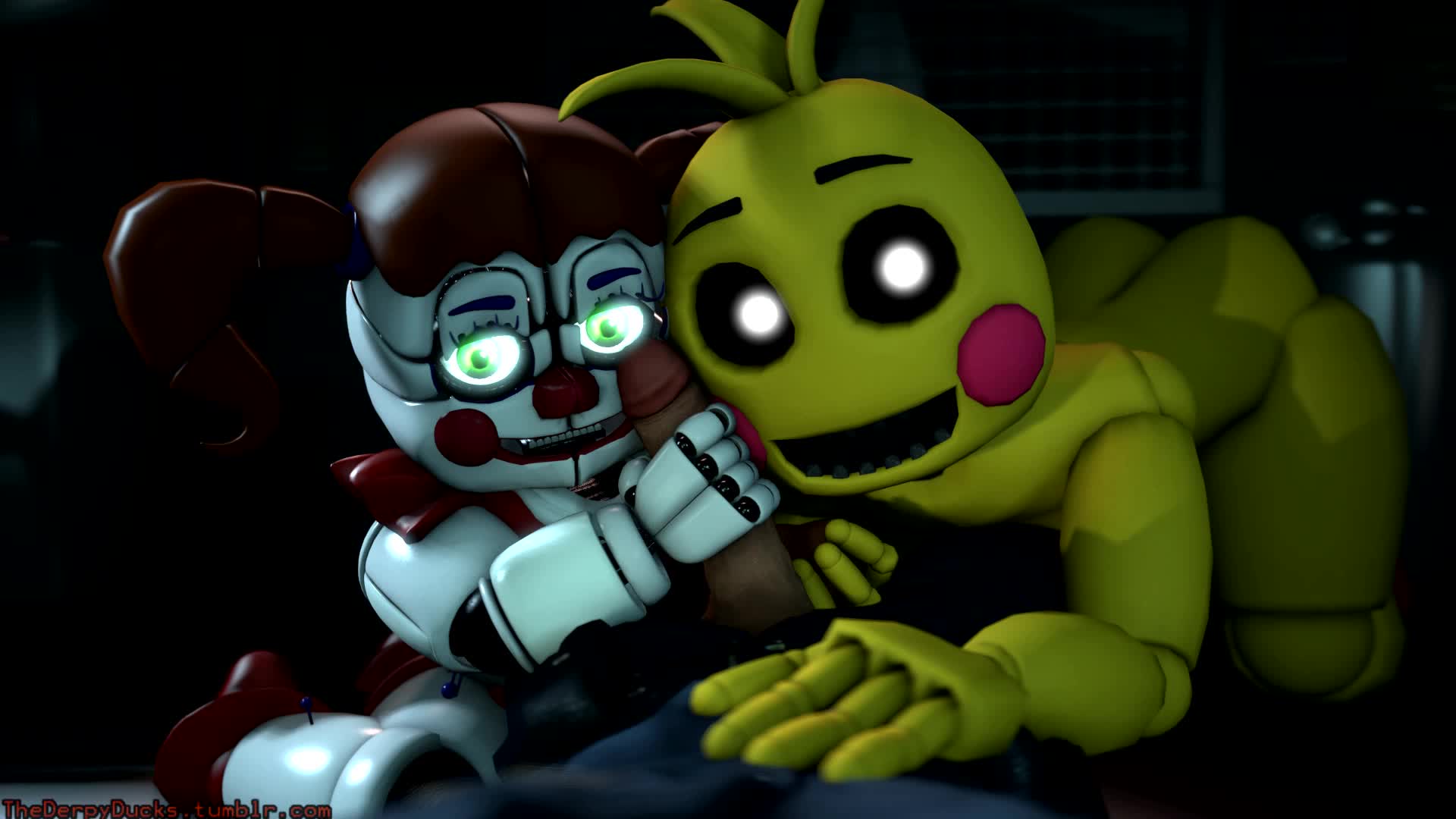 3D Animated Circus_Baby DerpyDuck Five_Nights_at_Freddy's Sister_Location Source_Filmmaker Toy_Chica_(Five_Nights_at_Freddy's) // 1920x1080 // 533.1KB // webm