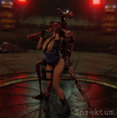 3D Animated Blender Jill_Valentine Resident_Evil Siren_Head Sound // 1280x1288, 15.2s // 11.8MB // webm