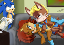 Adventures_of_Sonic_the_Hedgehog Antoine_D'Coolette Sally_Acorn Sonic_The_Hedgehog The_Dark_Mangaka // 1023x724 // 742.8KB // png