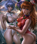 Asuka_Langley_Soryu Logan_Cure Neon_Genesis_Evangelion Rei_Ayanami // 3532x4167 // 1.1MB // jpg