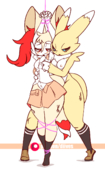 Animated Braixen_(Pokemon) Crossover Digimon Pokemon Renamon diives // 800x1300 // 849.9KB // gif