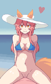 Animated Caster FateGrand_Order Tamamo_no_Mae // 464x760 // 1.2MB // gif